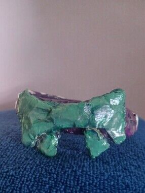 Handmade Teal and Purple Statement Bow Cuff Bracelet